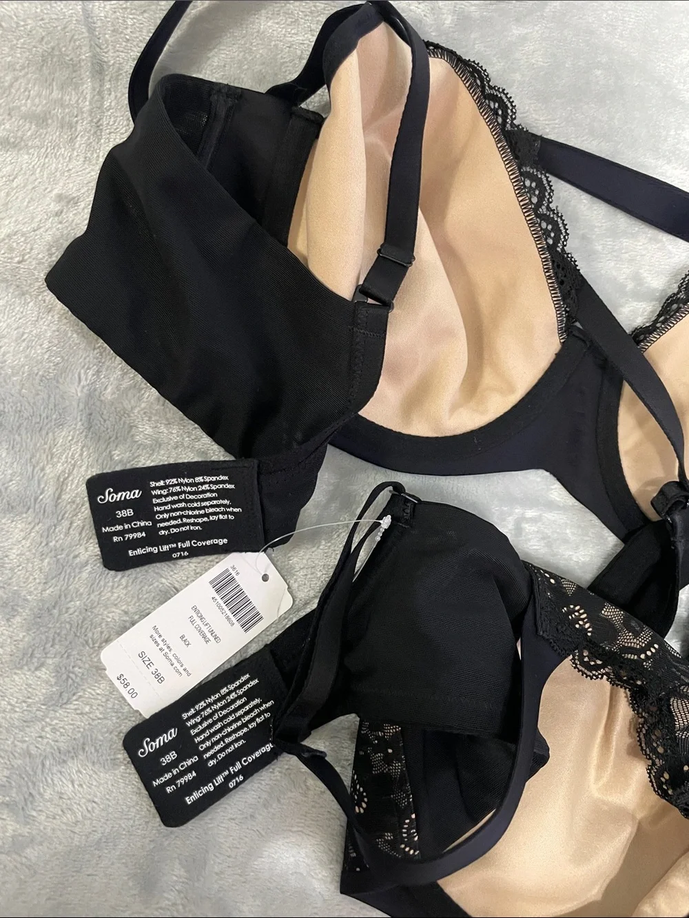 Soma enticing lift full coverage 0716 bra sz 38B bundle of 2